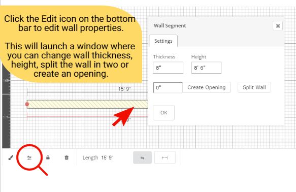 edit wall properties